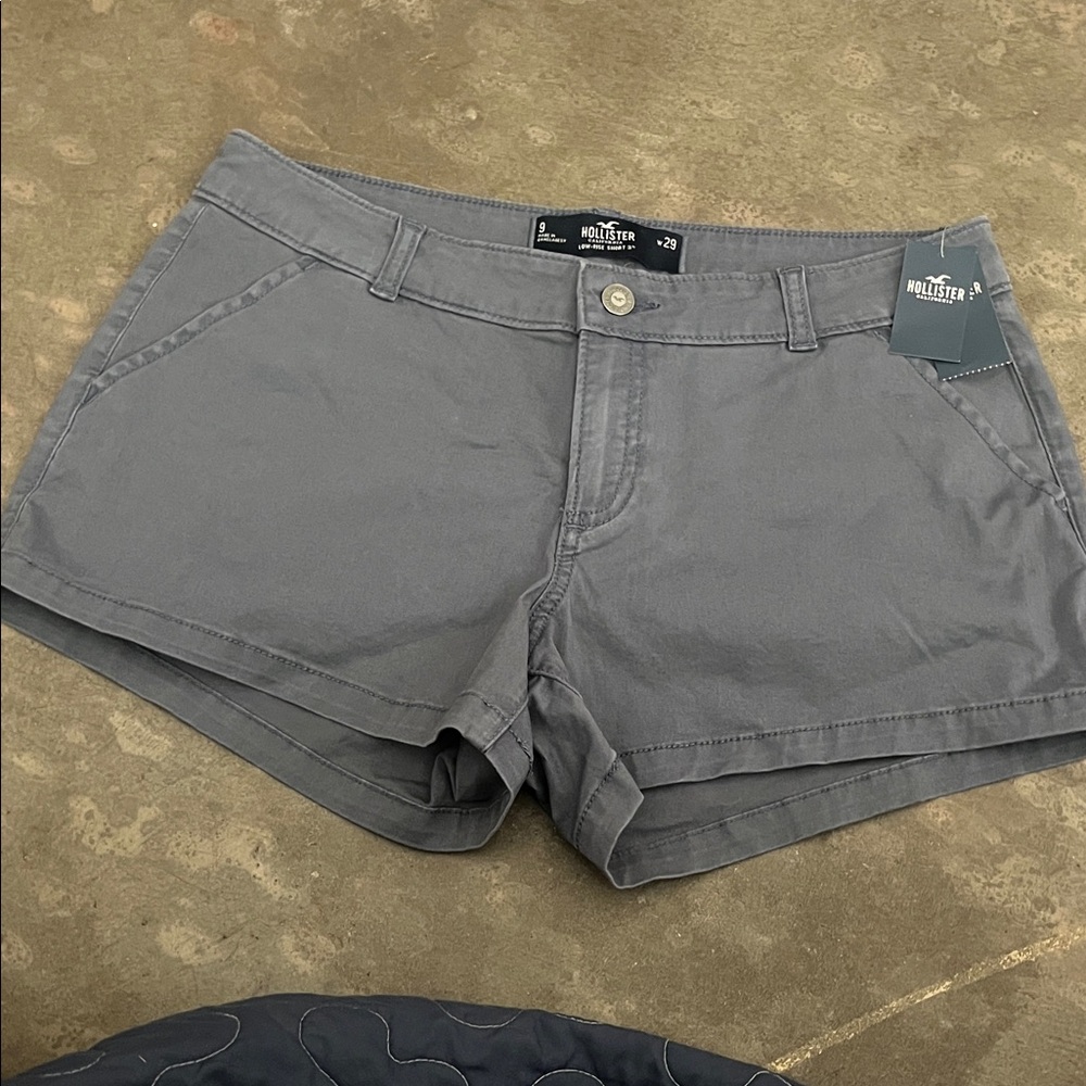 Hollister Women's High Waist Charcoal Shorts